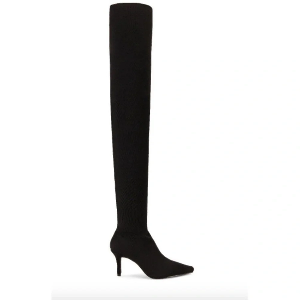 Raye Revolve Nolia Stretch Knit Thigh High Stiletto Boots Over The Knee Side Zip
